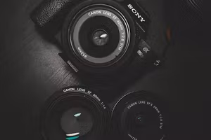 Camera body with several lenses