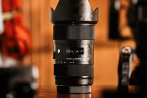 Professional zoom lens close-up