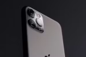 Back of a smartphone with triple camera