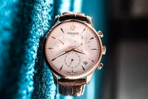 Rose-gold chronograph wristwatch